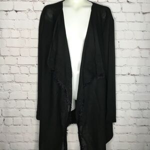 NWT Arianna by Howard's Women's Black Crochet Open Front Cardigan One Size